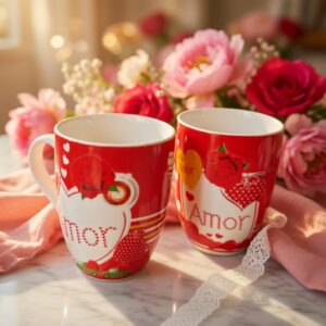 3 Tazas Amor Rosa $29 C/U