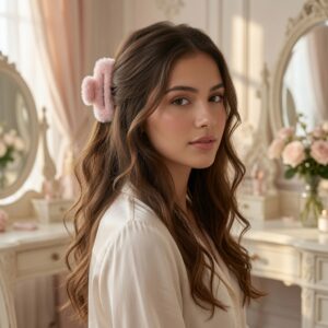 12 Pinzas Peluche Lindas para Cabello Grandes $12 c/u